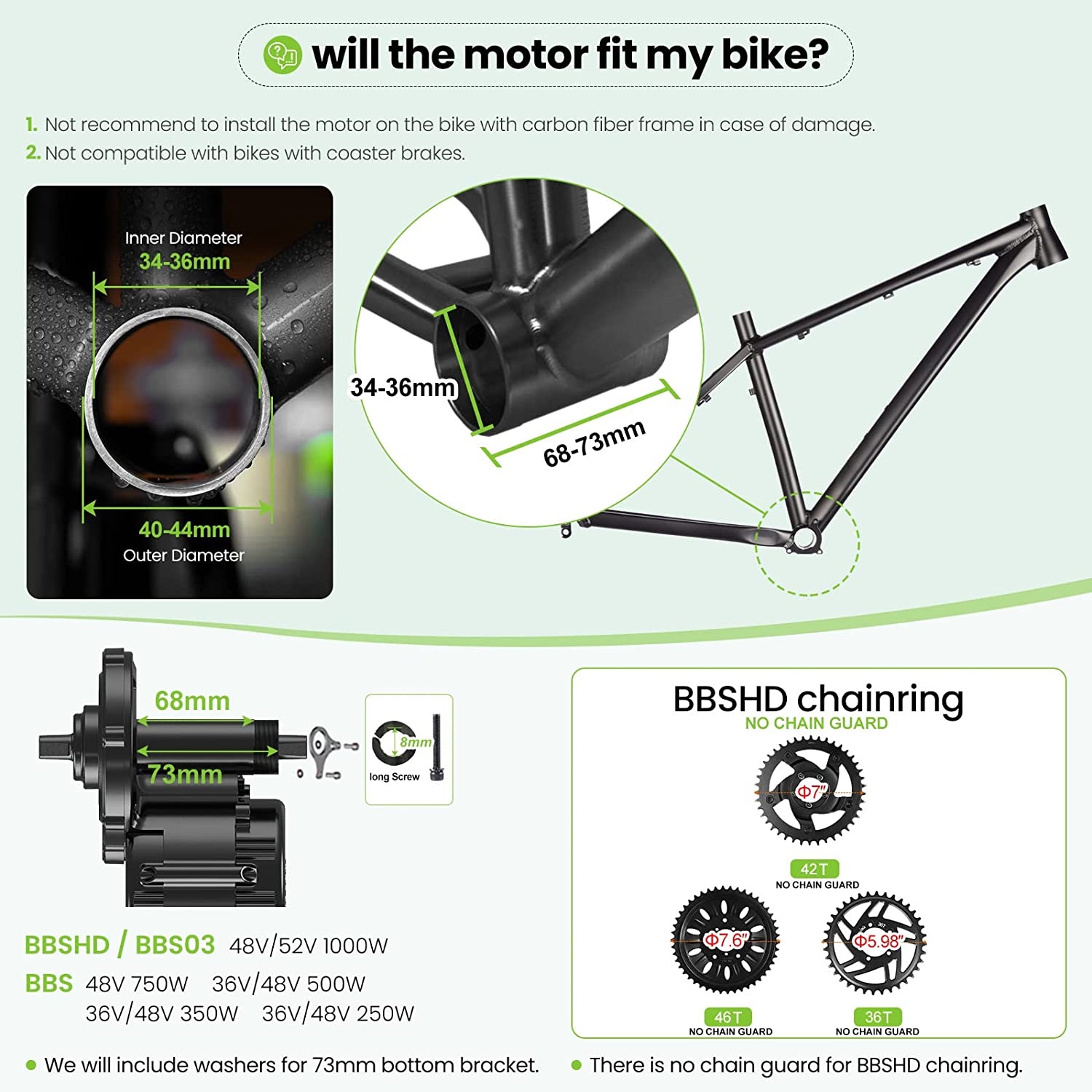 Bafang UART 48V/52V 1000W mote - Bafang Bbshd 1000W Conversion Kit avis et prix